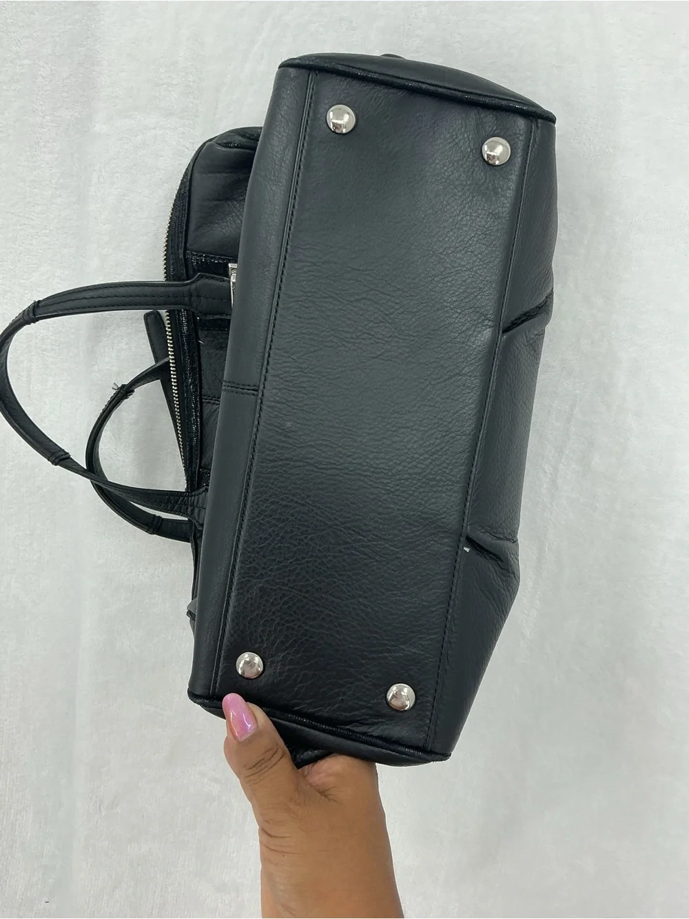 Coach Black Leather Satchel with Adjustable Strap c19